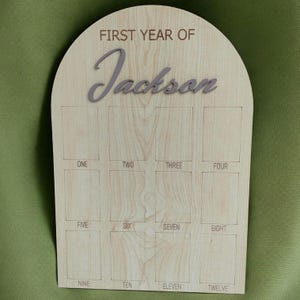 Wood Photo Board, 1st Birthday Board, One Year of Photo Board, Milestone Board, First Birthday Decorations Girl, 12 Months Photo Banner