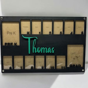 Personalized Grade School Photo Frame, Pre K to Graduation School Picture Frame, School Years Photo Frame,  Senior Picture Gift