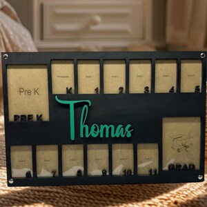 Senior Picture Gift, Personalized Grade School Photo Frame, Pre K to Graduation School Picture Frame, School Years Photo Frame