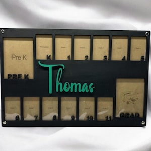 School Years Photo Frame, Personalized Grade School Photo Frame, Pre K to Graduation School Picture Frame, Senior Picture Gift
