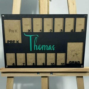 Senior Picture Gift, Personalized Grade School Photo Frame, Pre K to Graduation School Picture Frame, School Years Photo Frame