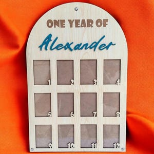 Tablero de un año, cartel del primer año de mi bebé, tablero de fotos de un año, tablero del primer año, decoración de cumpleaños, collage de fotos del primer cumpleaños