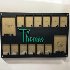 Personalized Grade School Photo Frame, Pre K to Graduation School Picture Frame, School Years Photo Frame,  Senior Picture Gift