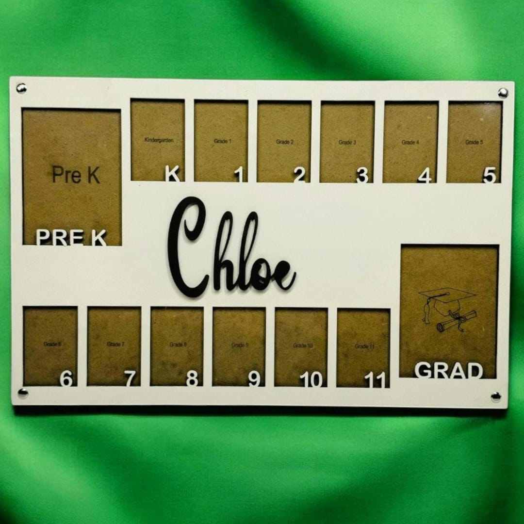Personalized Grade School Photo Frame, Pre K to Graduation School ...
