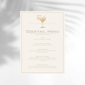 Cocktail Drink Menu Template - Fully Customizable