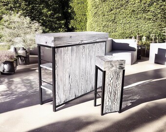 Bar Furniture Counter Cabinet KALUSH Loft Vintage Bar Industrial Design Handmade Metal Wood