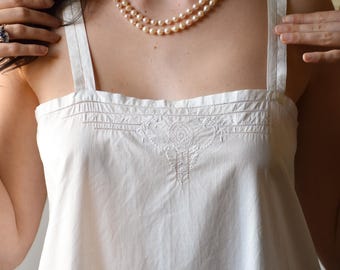 Antique 1920s Fine Art Deco Chemise / Summer Nightdress / Elegant Vintage Lingerie