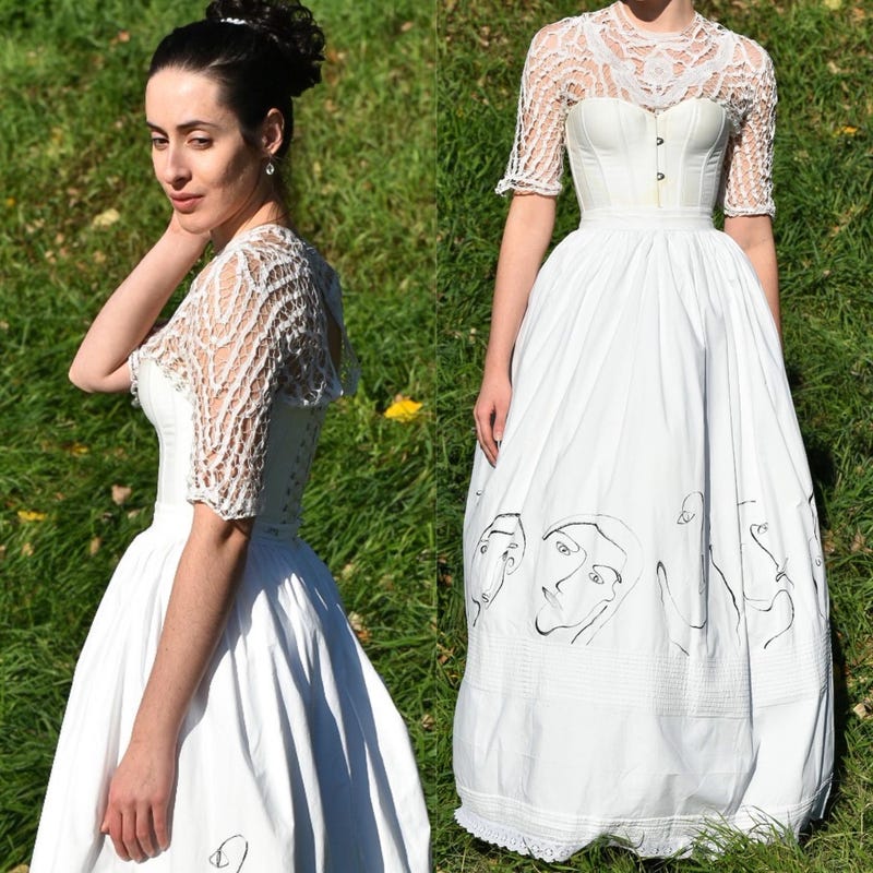 Dressy Lace & Pintucks Bobby Suit - White main image 1