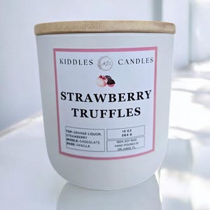 Strawberry Truffles Soy Candle | Hand-Poured Candle | Eco-Friendly | Premium Soy Wax | Fragrance | Vegan | Gift Ideas | Valentine