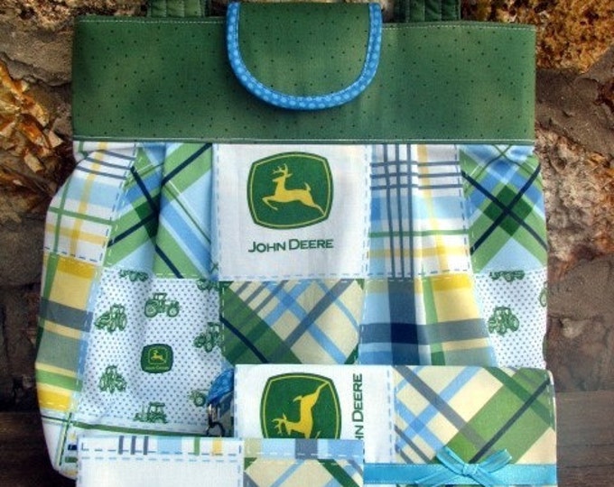 Green Plaid John Deere Purse, Wallet, Checkbook Cover Matching Set Etsy