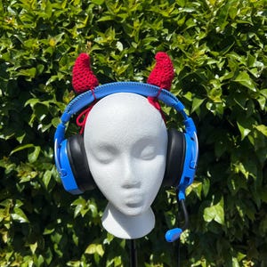 Crochet Devil Horns for Headphones or Gaming Headsets
