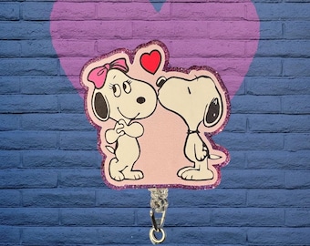 Valentine Beagle Badge Reel, Love badge reel, Valentine badge reel, RN badge reel, Heart badge reel, Retractable Badge Reel.
