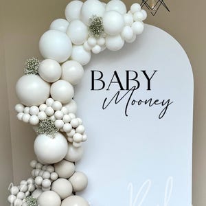 Personalised Baby Shower Vinyl Decal/Backdrop Text/ Large DIY Event Signage / Balloon Arch Label/ STICKER ONLY