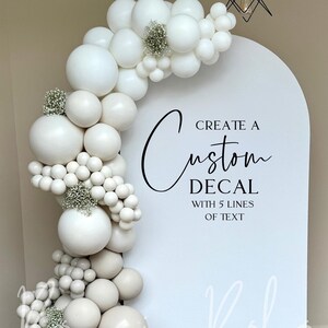 Create your own Sailboard Sticker (3 Lines of Text)/ Backdrop Text/ Large DIY Event Signage / Custom Arch Label/ STICKER ONLY