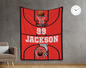Personalized Basketball Team Blanket, Custom Name Throw