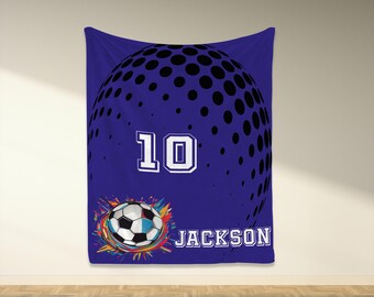 Personalized Sports Blanket, Custom Name & Number, Minky or Sherpa