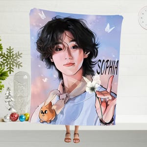 Custom BTS blanket, Custom Name BTS Blanket, K-pop army gift, Kids, Christmas gift, BTS Gift, K-pop gift, Adults Gifts,