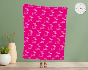 Personalized Name Blanket, Minky or Sherpa Fabric, Baby Girl Gift