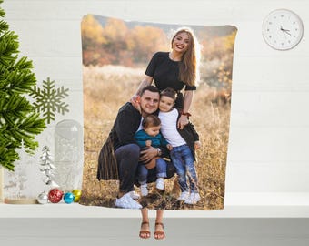 Personalized Photo Throw Blanket, Family Keepsake Gift