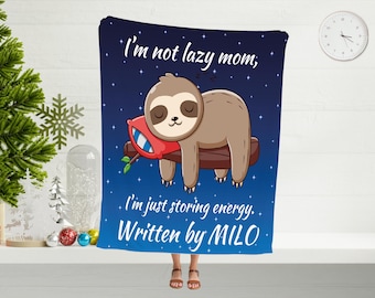 Personalized Sloth Blanket, Minky or Sherpa, Nursery Decor