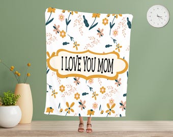 Personalized Floral Blanket, Custom Name Gift