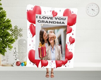 Personalized Photo Blanket, Custom Family Picture Throw
