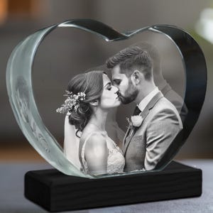 Personalized 3D Crystal Photo Heart, Gift For Any Occasion, Home Decor, Custom Laser, Family Gifts | Best Vandam 3D Photo