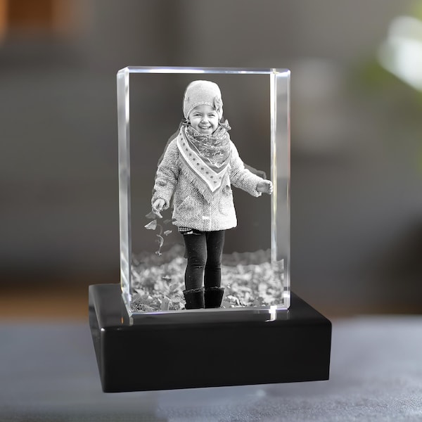 Family Photo Laser Engraving, Gift for Mom, Birthday Gifts, Gift for Grandma, Night Light | Best Vandam 3D Photo