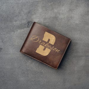 Portefeuille en cuir personnalisé, Porte-monnaie, Cadeau pour la fête des pères, Porte-cartes, Cadeau pour papa, Occasion d'anniversaire | Meilleur portefeuille en cuir Vandam