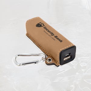 Personalized Power Bank, Phone Charger 2200mAh, Leather Engraved, Custom Travel Accessories, Handmade Gift for Her/Him | Best Vandam Leather