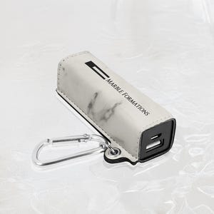 Personalized Power Bank, Phone Charger 2200mAh, Leather Engraved, Custom Travel Accessories, Handmade Gift for Her/Him | Best Vandam Leather