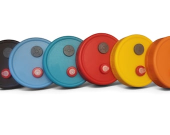 Tapas para cultivo líquido de hongos/esporas de grano, tapas para frascos de micelio (juego de 6) Boca ancha o regular, multicolor