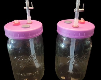 Sistema de extracción con tapa Luer Lock para cultivo líquido de hongos, boca ancha o regular.