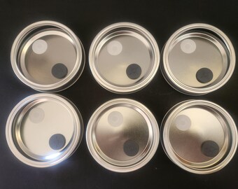 6 Mushroom Liquid Culture, Mycelium Grain Spawn Lids with Rings