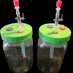 Mushroom Liquid Culture Luer Lock Lid Extraction System, Wide Mouth or Regular