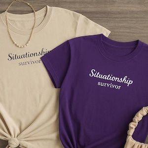 Situationship Survivor Shirt, Funny Breakup Tee, Bold Dating Quote Shirt, Healing Era T-Shirt, Gift Idea For Best Friend, Unisex Sassy Tee