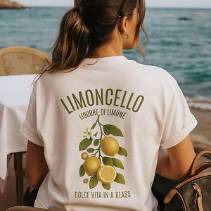 Limoncello Graphic Tee, Cute Summer Shirt, Lemon Aesthetic Design, Dolce Vita Vibes, Gift for Women, Soft Comfy Fit, Lemon Citrus Design Top