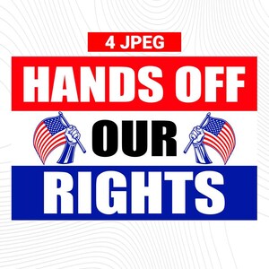 PROTEST Sign For Hands Off National Day of Action Printable  Hands Off Our Democracy  Anti Trump Fascism Protest Oligarchy Rally Jpeg