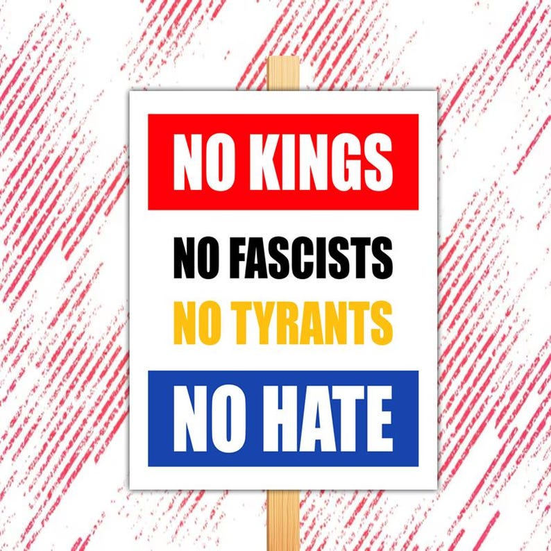 No Kings Day Printable Protest Signs, Political Poster, Protest Poster ...