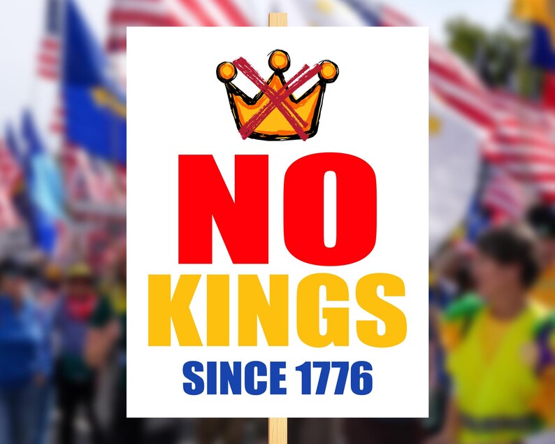 No Kings Day Printable Protest Signs, Political Poster, Protest Poster ...