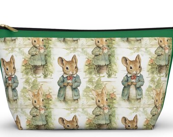 Peter Rabbit Makeup Pouch Travel Bag, fabric cosmetic toiletries bag, boxy bottom essentials bag, travel bag, gift for Rabbit Lover