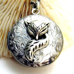 Sleeping FOX Locket Pendant necklace, handmade jewelry, fox jewelry, Christmas Birthday gift for her, fox lover gift