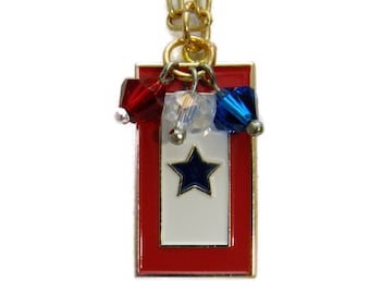 Blue Star Service Flag Necklace: Military Family Christmas Birthday gift
