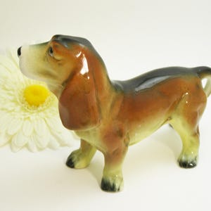 Vintage Ceramic Basset Hound Figurine: Mid-Century Dog Collectible, Basset Lover Christmas Birthday gift