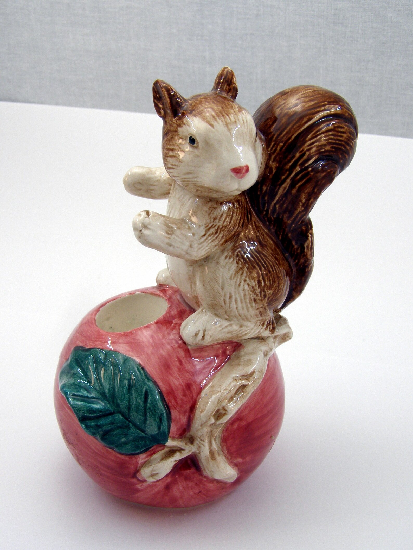 1990 SQUIRREL Apple Candle Holder ceramic candle holder Etsy