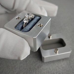 DPCustoms Ultra Mini Cube Engagement Ring Box, Pocket Ring Box, Magnetic Ring Box, 10th Anniversary, Proposal Ring Box, Slim Ring Box