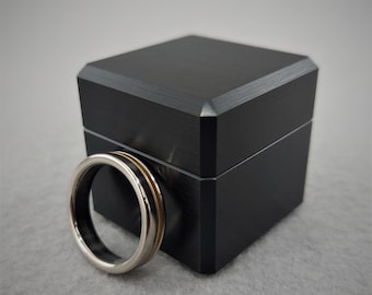 DPCustoms Ultra Mini Cube Engagement Ring Box, Pocket Size Ring Box, Magnetic Ring Box, 10th Anniversary, Proposal Ring Box, Slim Ring Box