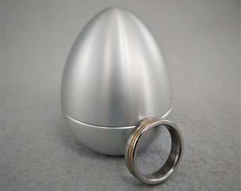 DPCustoms Easter Egg Engagement Ring Box, Solid Metal Ring Box, Magnetic Ring Box, 10th Anniversary, Proposal Ring Box