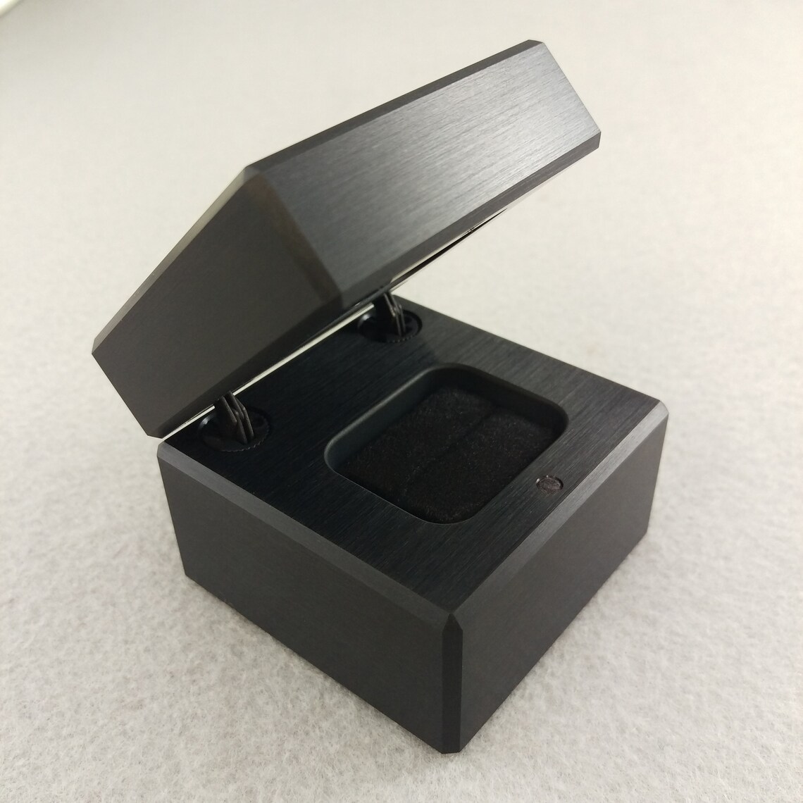 Black on Black Engagement Ring Box Wedding Ring Box Modern Etsy