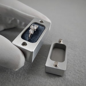 DPCustoms Hinge Less Ultra Slim Engagement Ring Box, Pocket Ring Box, Magnetic Ring Box, 10th Anniversary, Proposal Ring Box, Slim Ring Box